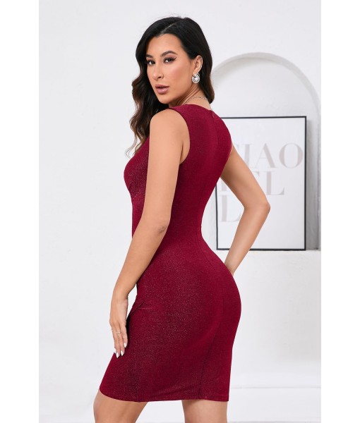 IHOT Women's Sexy V Neck Sleeveless Faux Wrap Ruched Bodycon Casual Party Club Cocktail Dress
