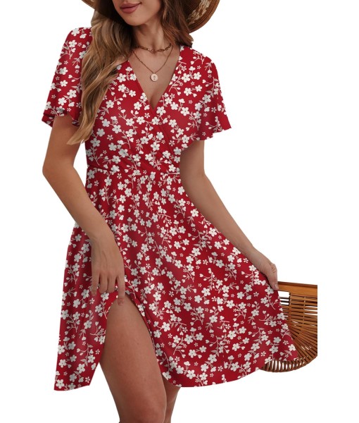 MixShe Sundresses for Women 2025 Floral Summer Elegant Beach Classy Fashion Casual Outfit Plus Size