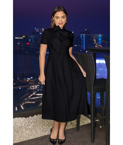 Memoriesea Women's Elegant Casual Short Sleeve Work Party A-Line Dress with Pockets