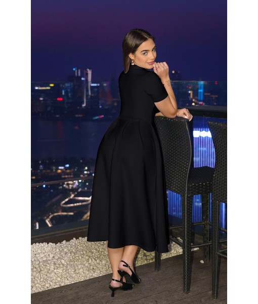 Memoriesea Women's Elegant Casual Short Sleeve Work Party A-Line Dress with Pockets