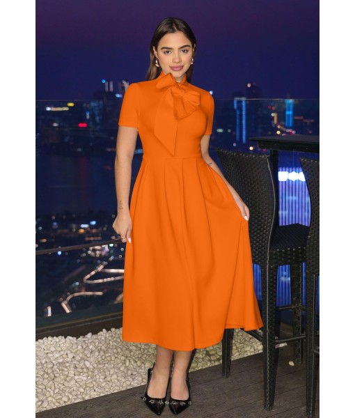 Memoriesea Women's Elegant Casual Short Sleeve Work Party A-Line Dress with Pockets