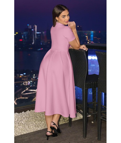 Memoriesea Women's Elegant Casual Short Sleeve Work Party A-Line Dress with Pockets