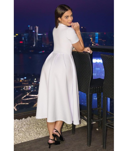 Memoriesea Women's Elegant Casual Short Sleeve Work Party A-Line Dress with Pockets