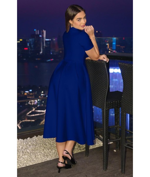 Memoriesea Women's Elegant Casual Short Sleeve Work Party A-Line Dress with Pockets