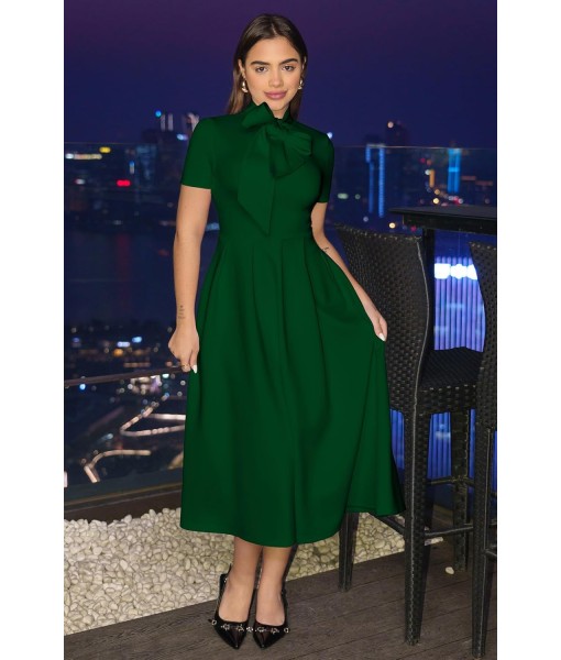 Memoriesea Women's Elegant Casual Short Sleeve Work Party A-Line Dress with Pockets