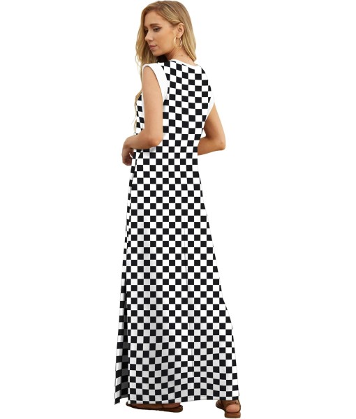 GRECERELLE 2025 Women Year-Round Casual Round Neck Loose Split Wrinkle-Free Long Maxi Vacation Dress with Pockets (XS-3XL)