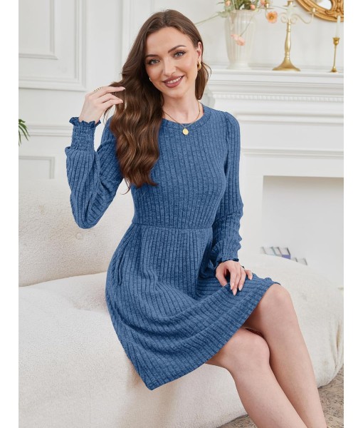 SAMPEEL Dresses for Women 2025 Long Sleeve Fall Fashion Casual Sweater Dress Trendy Outifts