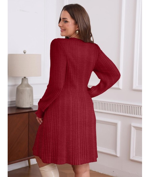 SAMPEEL Dresses for Women 2025 Long Sleeve Fall Fashion Casual Sweater Dress Trendy Outifts