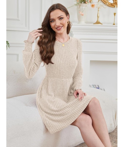 SAMPEEL Dresses for Women 2025 Long Sleeve Fall Fashion Casual Sweater Dress Trendy Outifts
