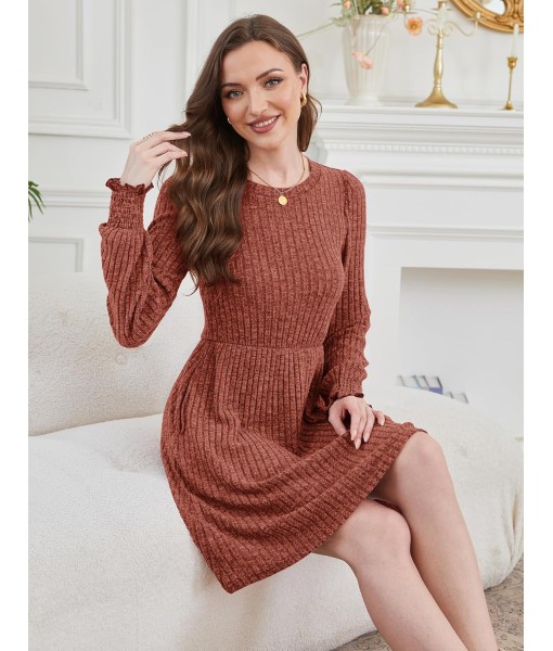 SAMPEEL Dresses for Women 2025 Long Sleeve Fall Fashion Casual Sweater Dress Trendy Outifts
