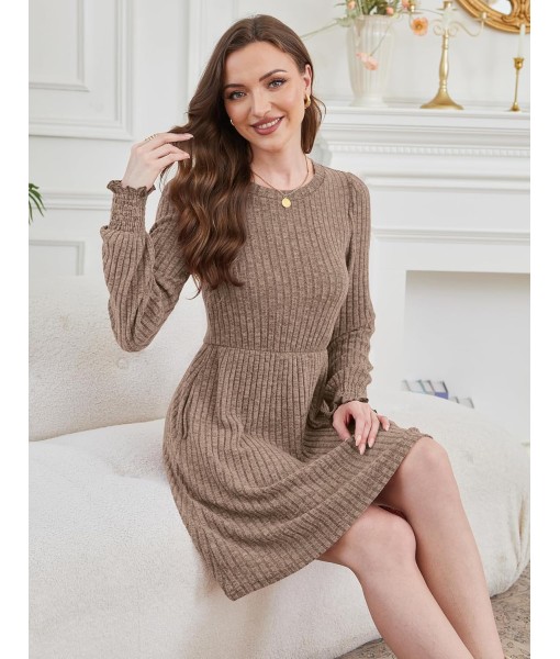 SAMPEEL Dresses for Women 2025 Long Sleeve Fall Fashion Casual Sweater Dress Trendy Outifts