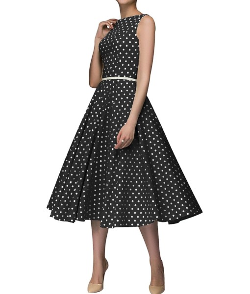 Simple Flavor Women's Vintage Dress Sleeveless O-Neck Party Cocktail Dress