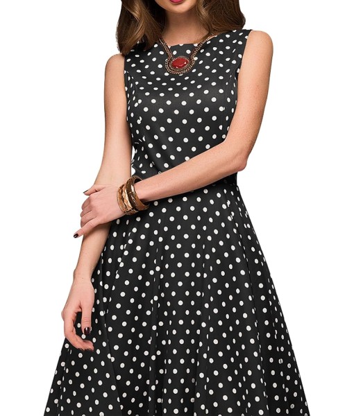 Simple Flavor Women's Vintage Dress Sleeveless O-Neck Party Cocktail Dress