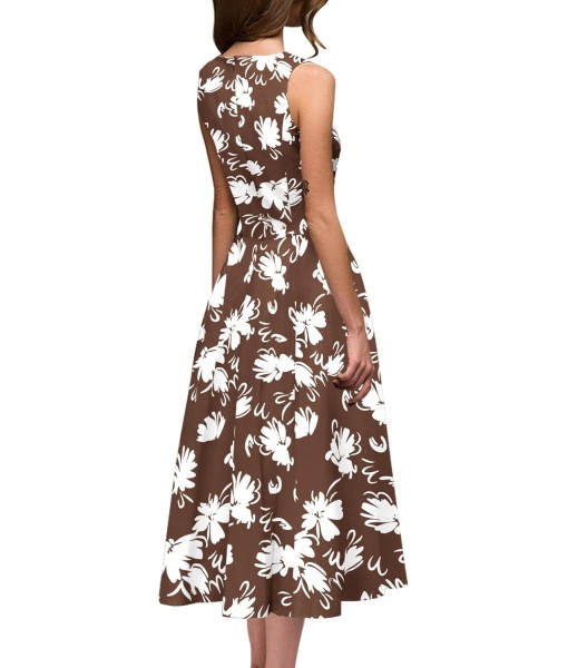 Simple Flavor Women's Vintage Dress Sleeveless O-Neck Party Cocktail Dress