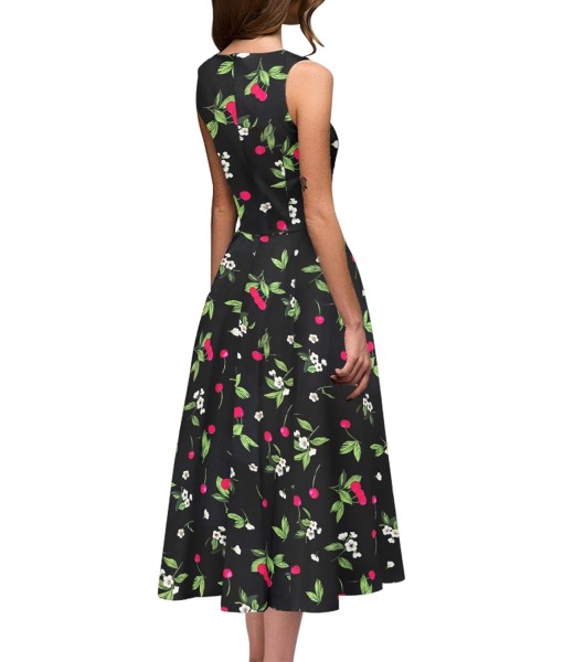 Simple Flavor Women's Vintage Dress Sleeveless O-Neck Party Cocktail Dress
