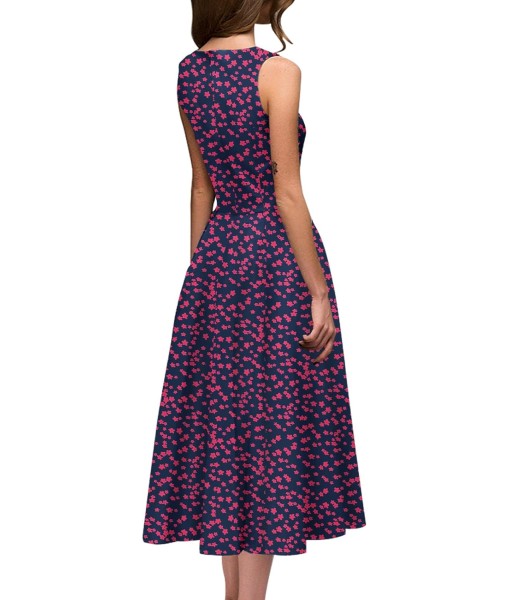 Simple Flavor Women's Vintage Dress Sleeveless O-Neck Party Cocktail Dress