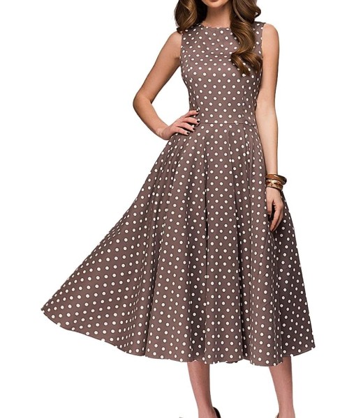 Simple Flavor Women's Vintage Dress Sleeveless O-Neck Party Cocktail Dress