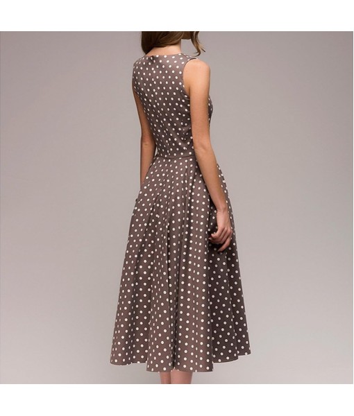 Simple Flavor Women's Vintage Dress Sleeveless O-Neck Party Cocktail Dress