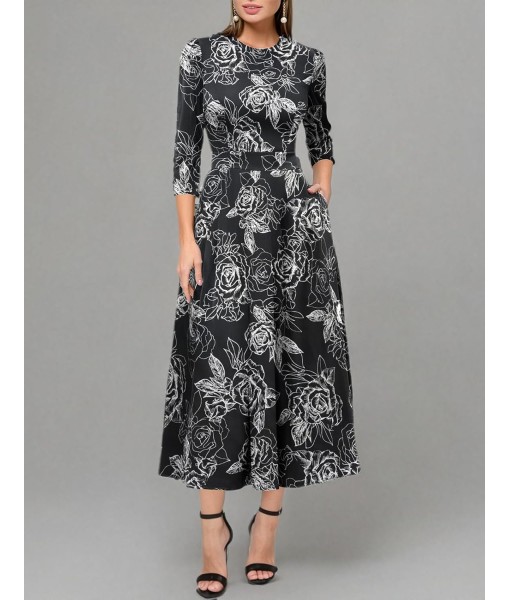 Simple Flavor Women's Vintage Dress Sleeveless O-Neck Party Cocktail Dress