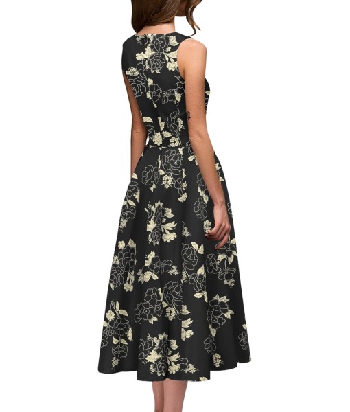 Simple Flavor Women's Vintage Dress Sleeveless O-Neck Party Cocktail Dress