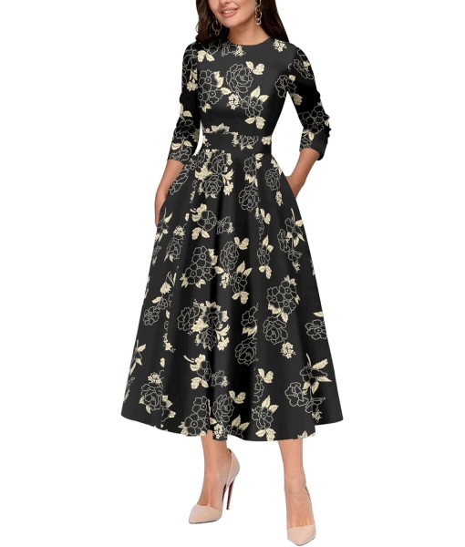 Simple Flavor Women's Vintage Dress Sleeveless O-Neck Party Cocktail Dress