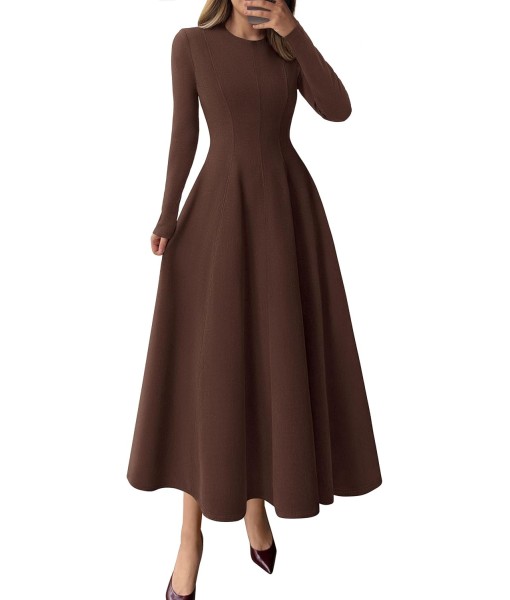 PRETTYGARDEN Cocktail Dresses for Women 2025 Elegant Classy Fall Long Sleeve Midi A Line Flowy Modest Winter Party Dress