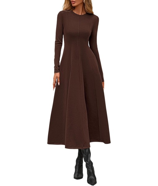 PRETTYGARDEN Cocktail Dresses for Women 2025 Elegant Classy Fall Long Sleeve Midi A Line Flowy Modest Winter Party Dress