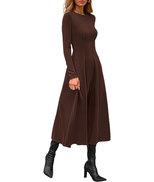 PRETTYGARDEN Cocktail Dresses for Women 2025 Elegant Classy Fall Long Sleeve Midi A Line Flowy Modest Winter Party Dress
