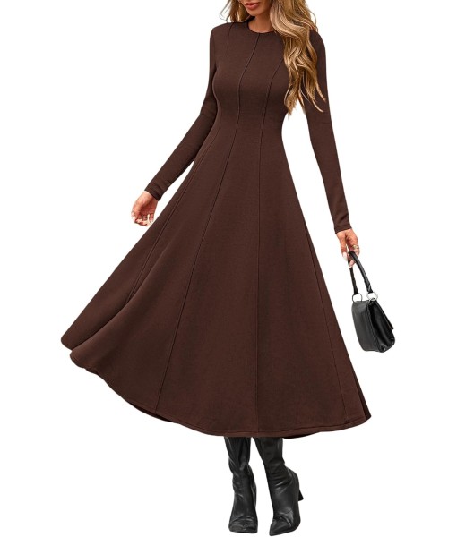 PRETTYGARDEN Cocktail Dresses for Women 2025 Elegant Classy Fall Long Sleeve Midi A Line Flowy Modest Winter Party Dress