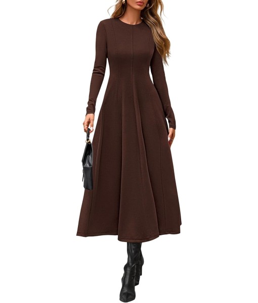 PRETTYGARDEN Cocktail Dresses for Women 2025 Elegant Classy Fall Long Sleeve Midi A Line Flowy Modest Winter Party Dress