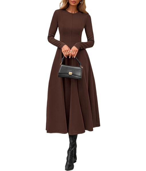 PRETTYGARDEN Cocktail Dresses for Women 2025 Elegant Classy Fall Long Sleeve Midi A Line Flowy Modest Winter Party Dress