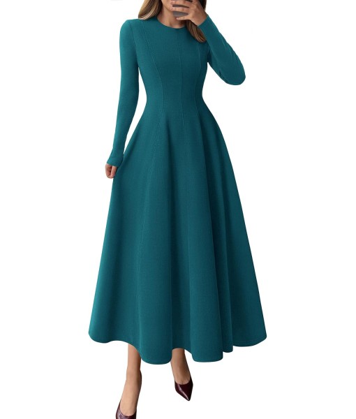 PRETTYGARDEN Cocktail Dresses for Women 2025 Elegant Classy Fall Long Sleeve Midi A Line Flowy Modest Winter Party Dress