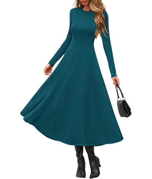 PRETTYGARDEN Cocktail Dresses for Women 2025 Elegant Classy Fall Long Sleeve Midi A Line Flowy Modest Winter Party Dress