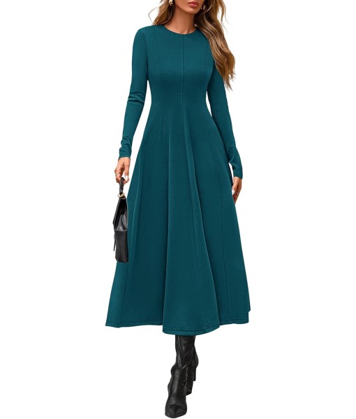 PRETTYGARDEN Cocktail Dresses for Women 2025 Elegant Classy Fall Long Sleeve Midi A Line Flowy Modest Winter Party Dress