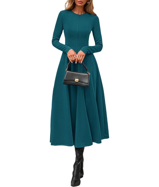 PRETTYGARDEN Cocktail Dresses for Women 2025 Elegant Classy Fall Long Sleeve Midi A Line Flowy Modest Winter Party Dress