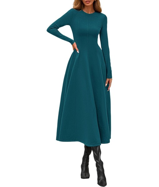 PRETTYGARDEN Cocktail Dresses for Women 2025 Elegant Classy Fall Long Sleeve Midi A Line Flowy Modest Winter Party Dress