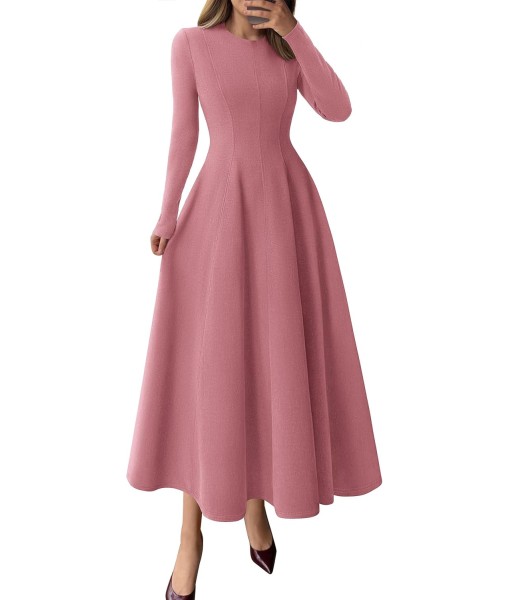 PRETTYGARDEN Cocktail Dresses for Women 2025 Elegant Classy Fall Long Sleeve Midi A Line Flowy Modest Winter Party Dress