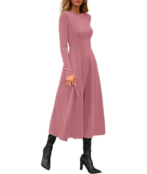 PRETTYGARDEN Cocktail Dresses for Women 2025 Elegant Classy Fall Long Sleeve Midi A Line Flowy Modest Winter Party Dress
