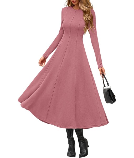 PRETTYGARDEN Cocktail Dresses for Women 2025 Elegant Classy Fall Long Sleeve Midi A Line Flowy Modest Winter Party Dress