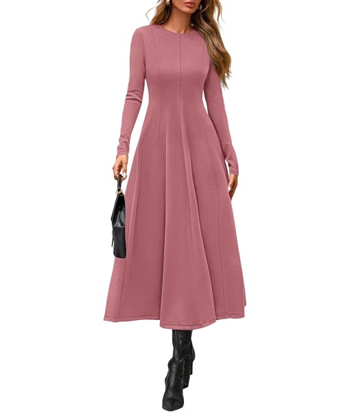 PRETTYGARDEN Cocktail Dresses for Women 2025 Elegant Classy Fall Long Sleeve Midi A Line Flowy Modest Winter Party Dress