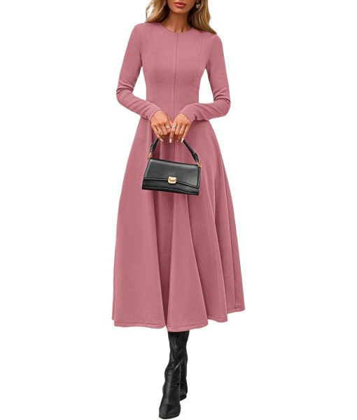 PRETTYGARDEN Cocktail Dresses for Women 2025 Elegant Classy Fall Long Sleeve Midi A Line Flowy Modest Winter Party Dress
