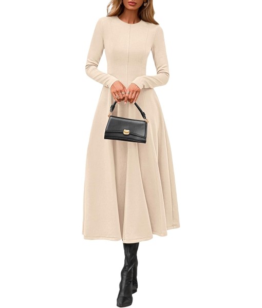 PRETTYGARDEN Cocktail Dresses for Women 2025 Elegant Classy Fall Long Sleeve Midi A Line Flowy Modest Winter Party Dress