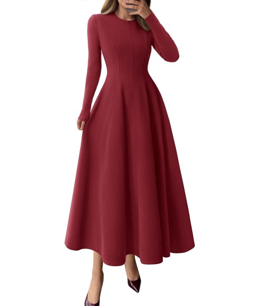 PRETTYGARDEN Cocktail Dresses for Women 2025 Elegant Classy Fall Long Sleeve Midi A Line Flowy Modest Winter Party Dress