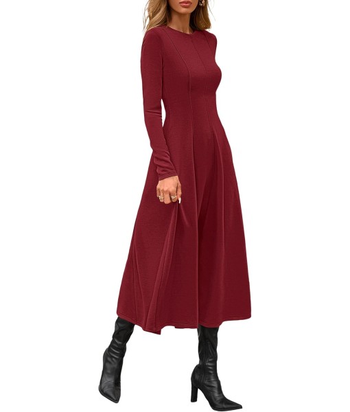 PRETTYGARDEN Cocktail Dresses for Women 2025 Elegant Classy Fall Long Sleeve Midi A Line Flowy Modest Winter Party Dress