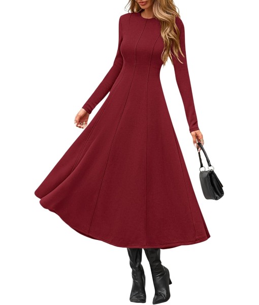 PRETTYGARDEN Cocktail Dresses for Women 2025 Elegant Classy Fall Long Sleeve Midi A Line Flowy Modest Winter Party Dress