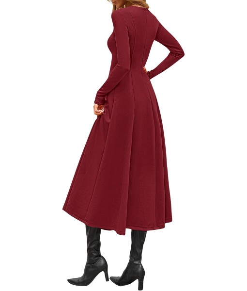 PRETTYGARDEN Cocktail Dresses for Women 2025 Elegant Classy Fall Long Sleeve Midi A Line Flowy Modest Winter Party Dress