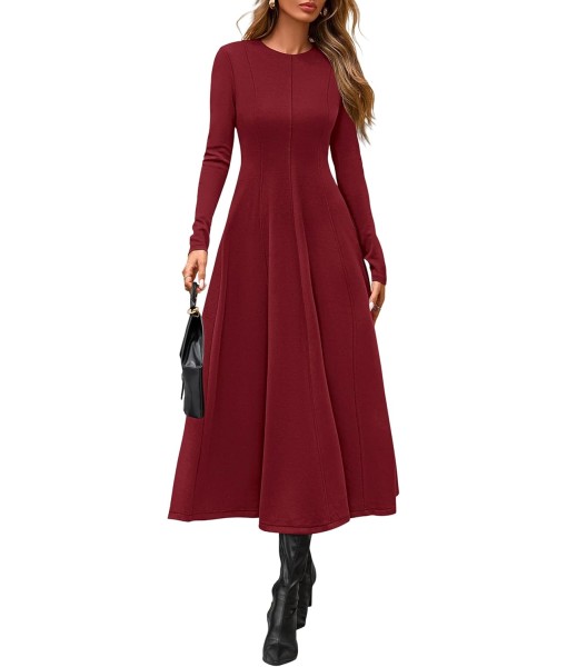 PRETTYGARDEN Cocktail Dresses for Women 2025 Elegant Classy Fall Long Sleeve Midi A Line Flowy Modest Winter Party Dress