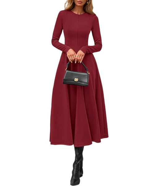 PRETTYGARDEN Cocktail Dresses for Women 2025 Elegant Classy Fall Long Sleeve Midi A Line Flowy Modest Winter Party Dress