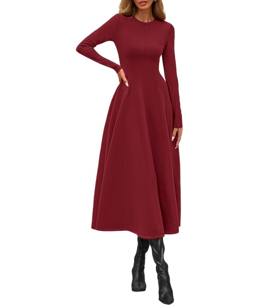 PRETTYGARDEN Cocktail Dresses for Women 2025 Elegant Classy Fall Long Sleeve Midi A Line Flowy Modest Winter Party Dress