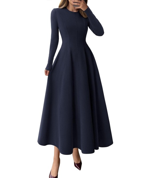 PRETTYGARDEN Cocktail Dresses for Women 2025 Elegant Classy Fall Long Sleeve Midi A Line Flowy Modest Winter Party Dress